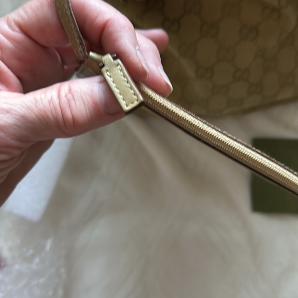 Gucci Beige Monogram Drawstring Bag - image 5